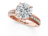 Rose gold Round Solitaire Diamond Ring with Channel Set Band and Six-Prong Setting_51
