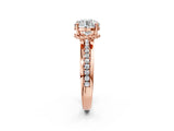 Rose gold Round Solitaire Diamond Ring with Channel Set Band and Six-Prong Setting_52
