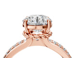 Rose gold Round Solitaire Diamond Ring with Channel Set Band and Six-Prong Setting_54