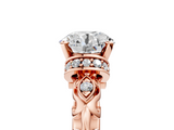 Rose gold Round Solitaire Diamond Ring with Filigree Band and Four-Prong Setting_60