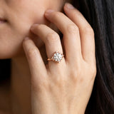 Rose gold Round Solitaire Diamond Ring with Floral Prong Setting and Classic Band_11