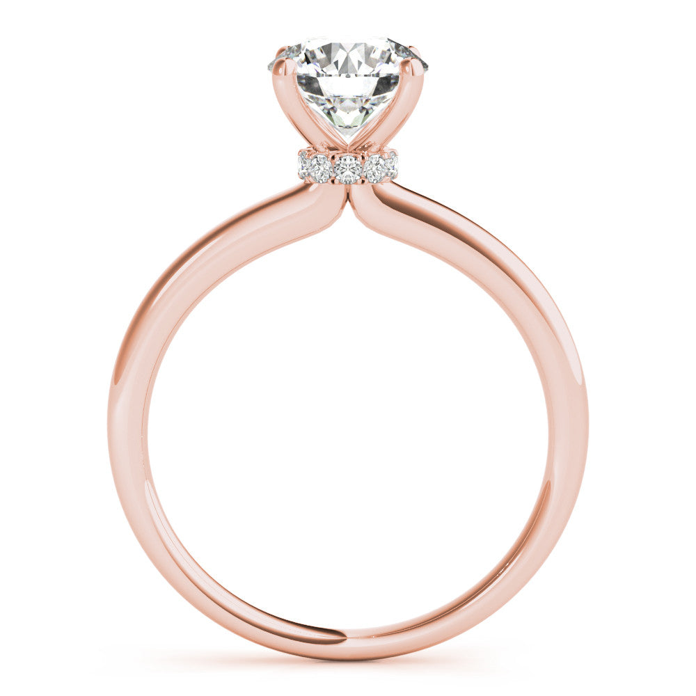 Rose gold Round Solitaire Diamond Ring with Four-Prong Setting and Classic Band 2