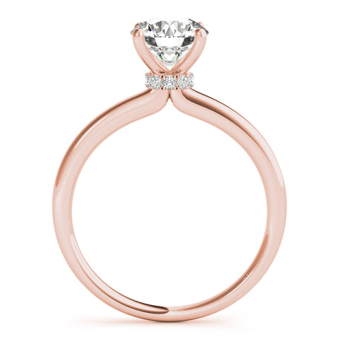 Rose gold Round Solitaire Diamond Ring with Four-Prong Setting and Classic Band 2