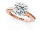 Rose gold Round Solitaire Diamond Ring with Four-Prong Setting and Classic Band_5