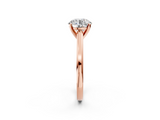 Rose gold Round Solitaire Diamond Ring with Four-Prong Setting and Classic Band_6