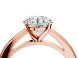 Rose gold Round Solitaire Diamond Ring with Four-Prong Setting and Classic Band_8