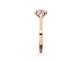 Rose gold Round Solitaire Diamond Ring with Four-Prong Setting and Tapered Band 2