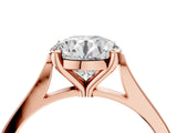 Rose gold Round Solitaire Diamond Ring with Four-Prong Setting and Tapered Band 4