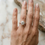 Rose gold Round Solitaire Diamond Ring with Four-Prong Setting and Tapered Band_12