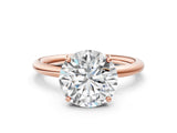 Rose gold Round Solitaire Diamond Ring with Four-Prong Setting on a Plain Band_39