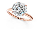Rose gold Round Solitaire Diamond Ring with Four-Prong Setting on a Plain Band_40