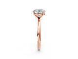 Rose gold Round Solitaire Diamond Ring with Four-Prong Setting on a Plain Band_41