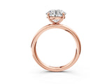 Rose gold Round Solitaire Diamond Ring with Four-Prong Setting on a Plain Band_42