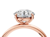 Rose gold Round Solitaire Diamond Ring with Four-Prong Setting on a Plain Band_43