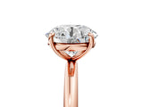 Rose gold Round Solitaire Diamond Ring with Four-Prong Setting on a Plain Band_44