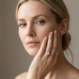 Rose gold Round Solitaire Diamond Ring with Pave Band and Six-Prong Setting_13