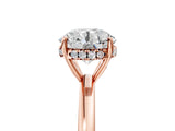 Rose gold Round Solitaire Diamond Ring with Prong Setting and Plain Band_11