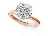 Rose gold Round Solitaire Diamond Ring with Prong Setting and Plain Band_7