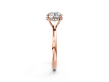 Rose gold Round Solitaire Diamond Ring with Prong Setting and Plain Band_8