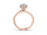 Rose gold Round Solitaire Diamond Ring with Prong Setting and Plain Band_9