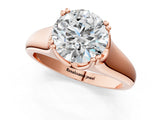 Rose gold Round Solitaire Diamond Ring with Six-Prong Cathedral Setting_54