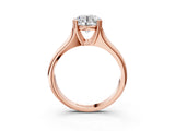 Rose gold Round Solitaire Diamond Ring with Six-Prong Cathedral Setting_56