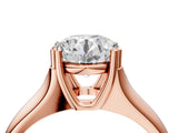 Rose gold Round Solitaire Diamond Ring with Six-Prong Cathedral Setting_57
