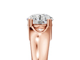 Rose gold Round Solitaire Diamond Ring with Six-Prong Cathedral Setting_58