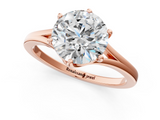 Rose gold Round Solitaire Diamond Ring with Six-Prong Setting and Tapered Band_42