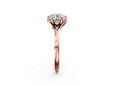 Rose gold Round Solitaire Diamond Ring with Six-Prong Setting and Tapered Band_43