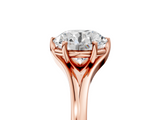 Rose gold Round Solitaire Diamond Ring with Six-Prong Setting and Tapered Band_46