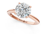 Rose gold Round Solitaire Diamond Ring with Six-Prong Setting on a Classic Band 1