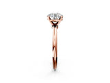Rose gold Round Solitaire Diamond Ring with Six-Prong Setting on a Classic Band 2