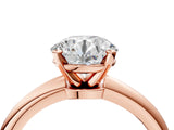Rose gold Round Solitaire Diamond Ring with Six-Prong Setting on a Classic Band 4