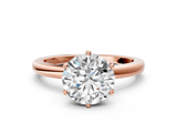 Rose gold Round Solitaire Diamond Ring with Six-Prong Setting on a Classic Band_23