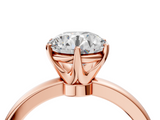 Rose gold Round Solitaire Diamond Ring with Six-Prong Setting on a Classic Band_27