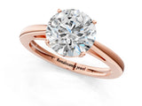 Rose gold Round Solitaire Diamond Ring with Split Shank and Four-Prong Setting_13
