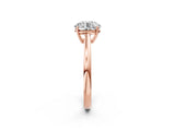 Rose gold Round Solitaire Diamond Ring with Split Shank and Four-Prong Setting_14