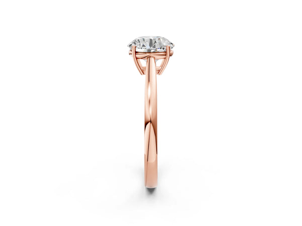 Rose Gold Round Cathedral Solitaire Engagement Ring Setting with Open Shoulders