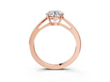 Rose gold Round Solitaire Diamond Ring with Split Shank and Four-Prong Setting_15