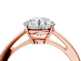 Rose gold Round Solitaire Diamond Ring with Split Shank and Four-Prong Setting_16