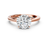 Rose gold Round Solitaire Diamond Ring with Split Shank and Four-Prong Setting_23