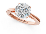 Rose gold Round Solitaire Diamond Ring with Split Shank and Four-Prong Setting_24