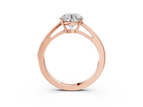 Rose gold Round Solitaire Diamond Ring with Split Shank and Four-Prong Setting_26