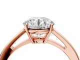 Rose gold Round Solitaire Diamond Ring with Split Shank and Four-Prong Setting_27