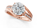 Rose gold Round Solitaire Diamond Ring with Split Shank and Prong Setting_70