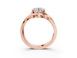 Rose gold Round Solitaire Diamond Ring with Split Shank and Prong Setting_72