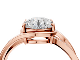 Rose gold Round Solitaire Diamond Ring with Split Shank and Prong Setting_73