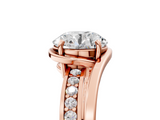 Rose gold Round Solitaire Diamond Ring with Split Shank and Prong Setting_74