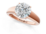 Rose gold Round Solitaire Diamond Ring with Tapered Band and Four-Prong Setting_53